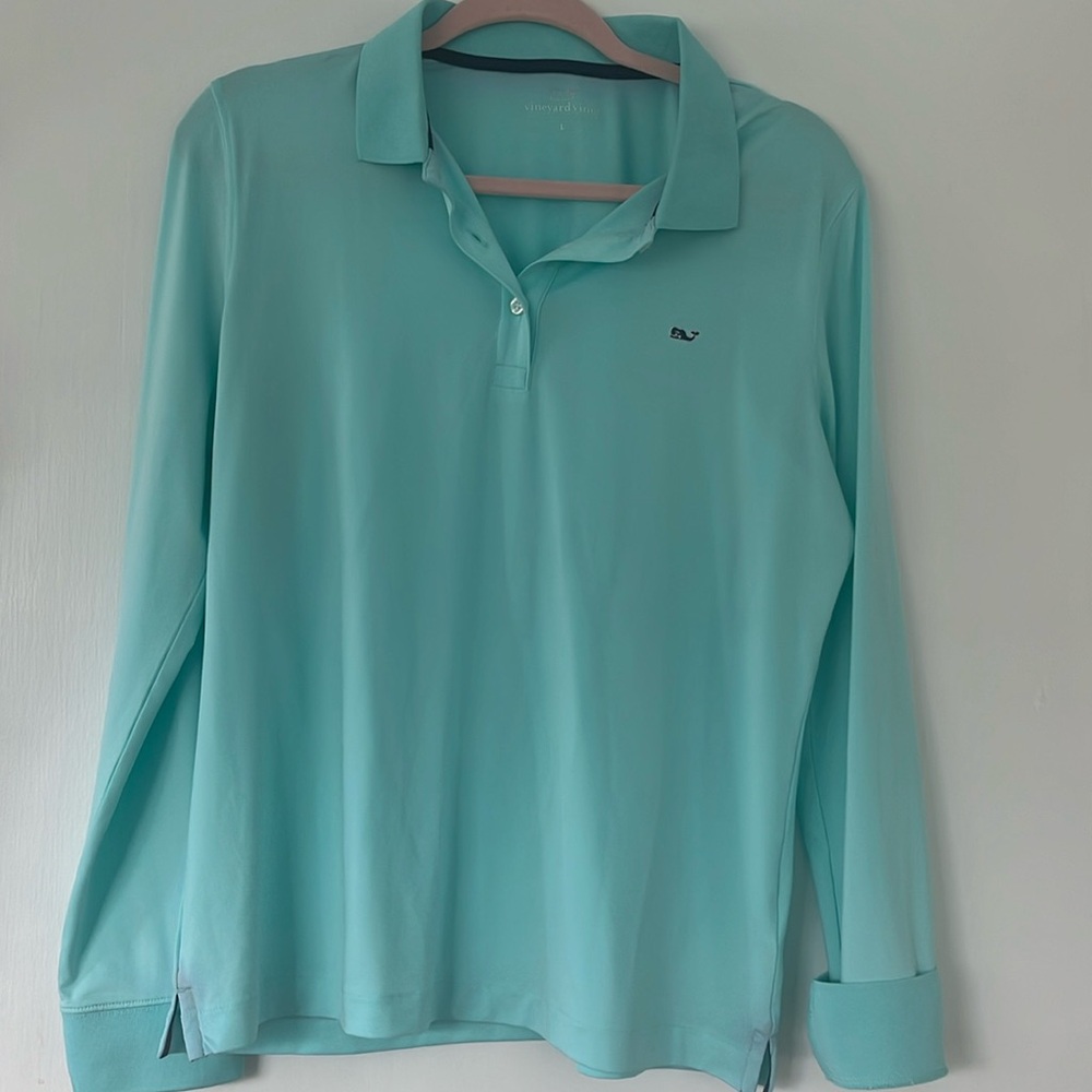 EUC Vineyard Vines long sleeve polo shirt performance fabric